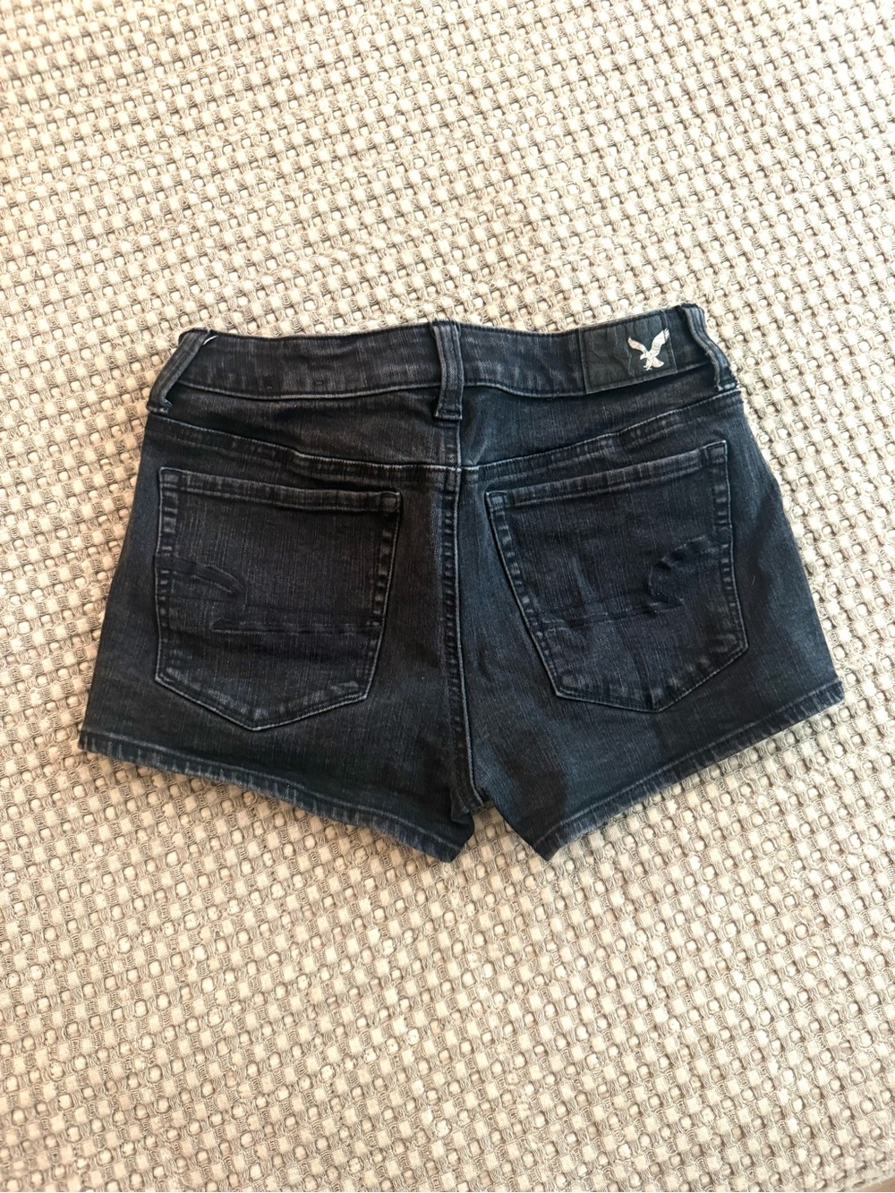 American Eagle Black Denim Hi-Rise Shortie Size 2